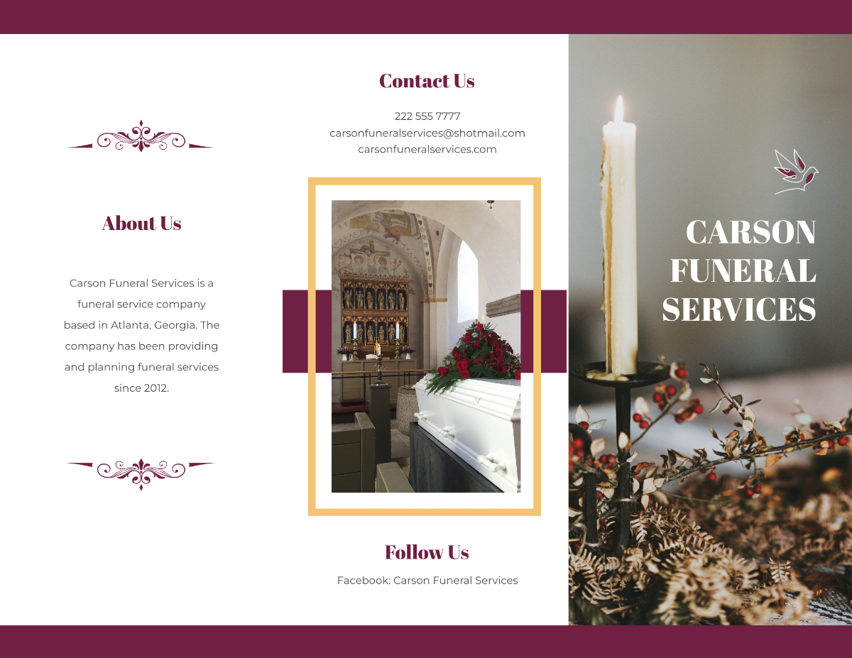 Planning a Funeral Service Tri-Fold Brochure Template - Edit Online & Download