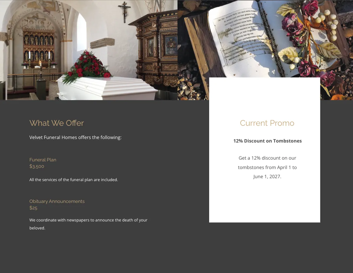 Free Printable Acknowledgment Funeral Bi-Fold Brochure Template to Edit Online