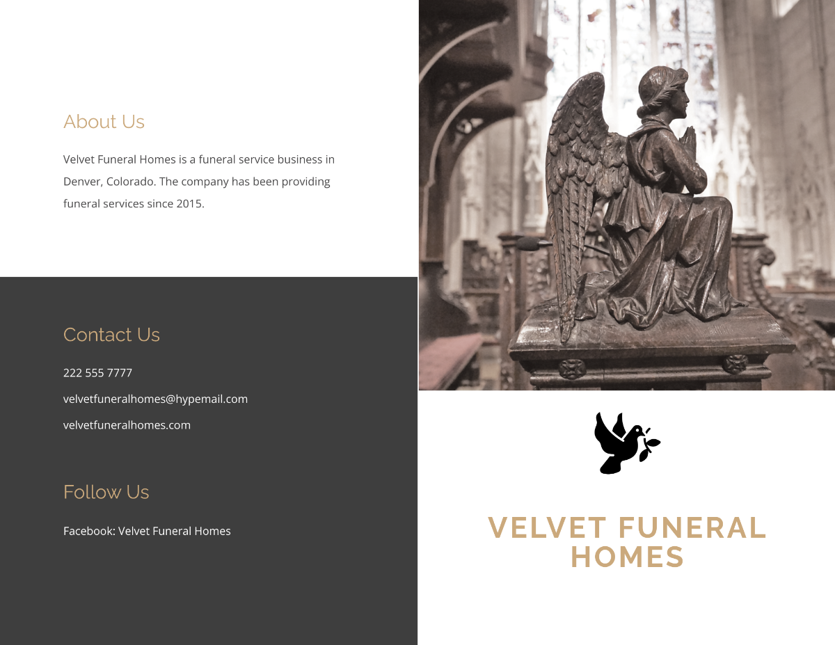 Printable Acknowledgment Funeral Bi-Fold Brochure Template - Edit Online & Download