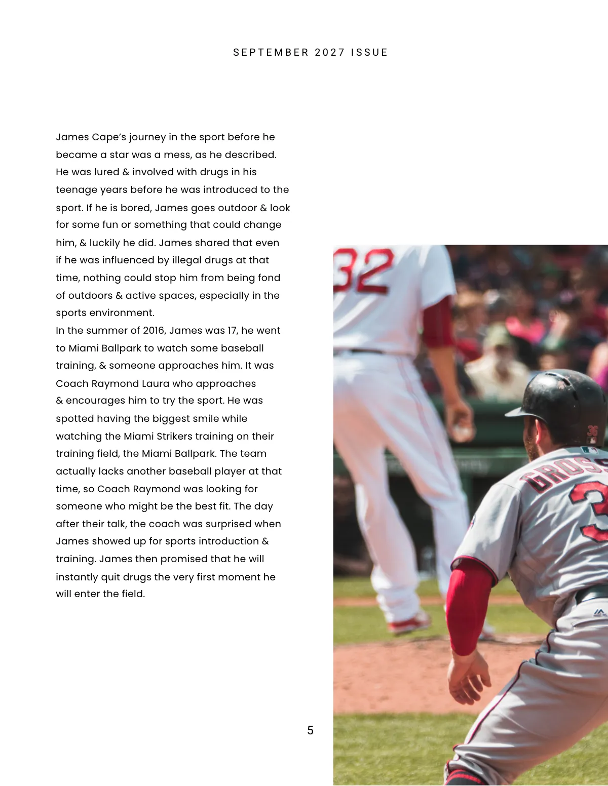 Free Baseball Magazine Template to Edit Online