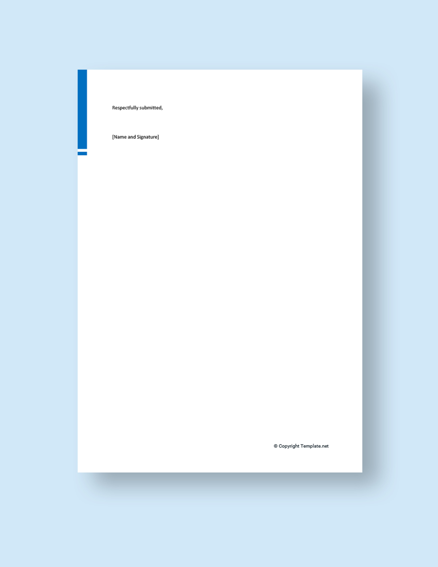Application letter for the Post of a Receptionist Template