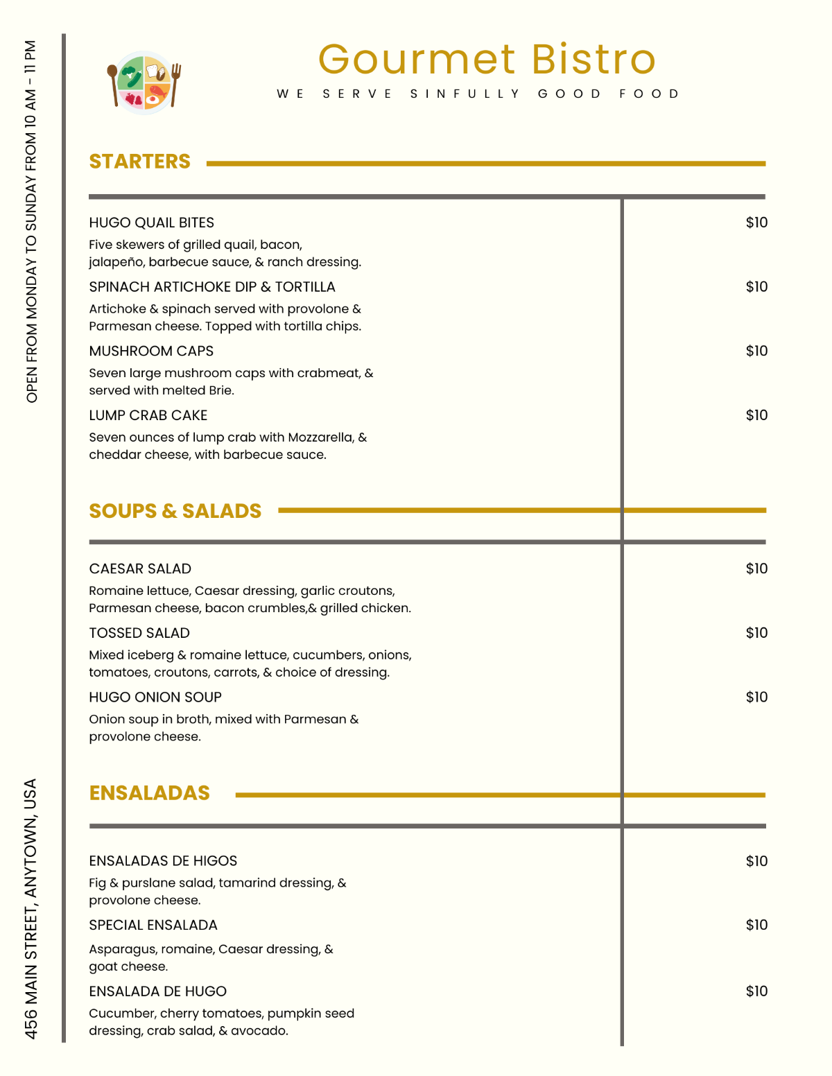 Food Menu Board