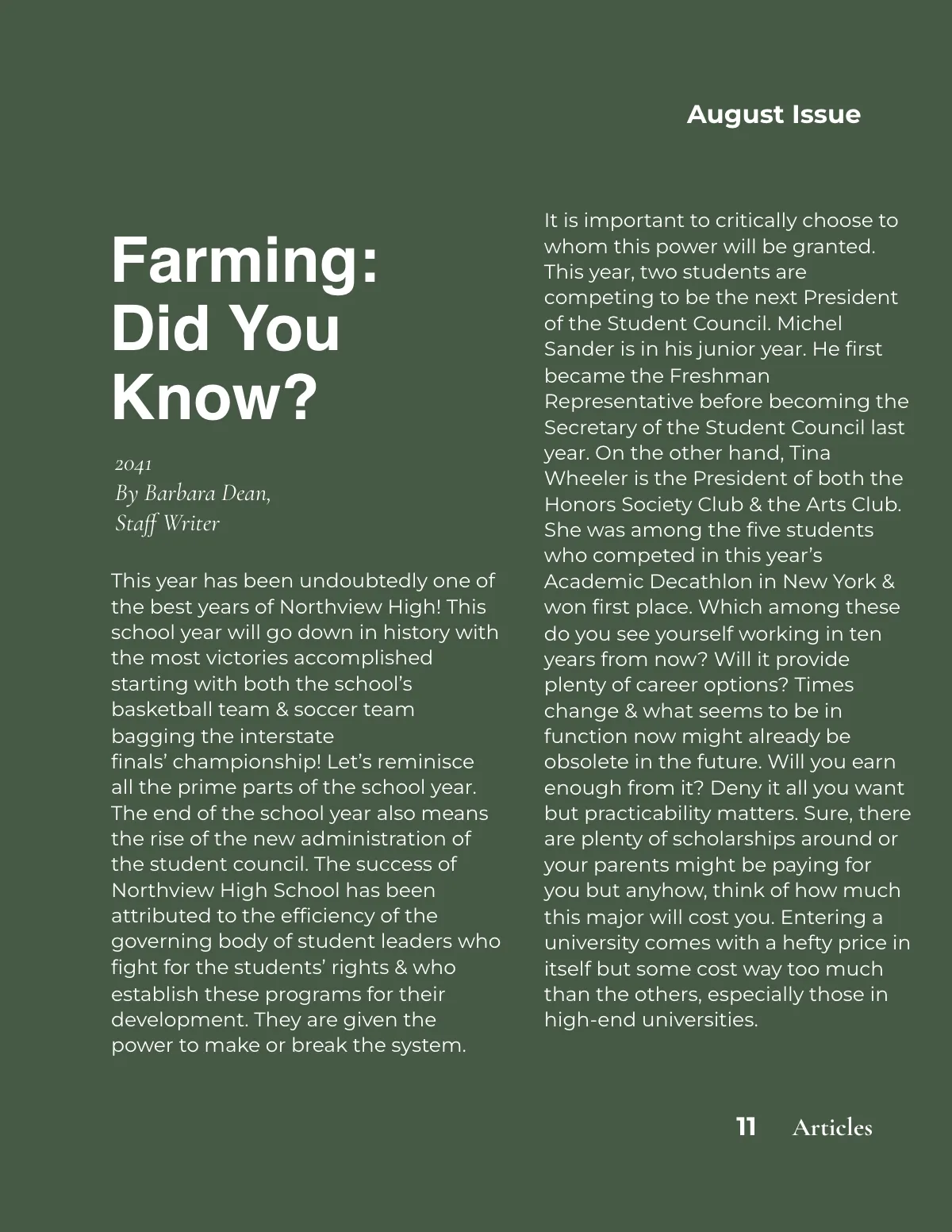 Free Agriculture Magazine Template to Edit Online