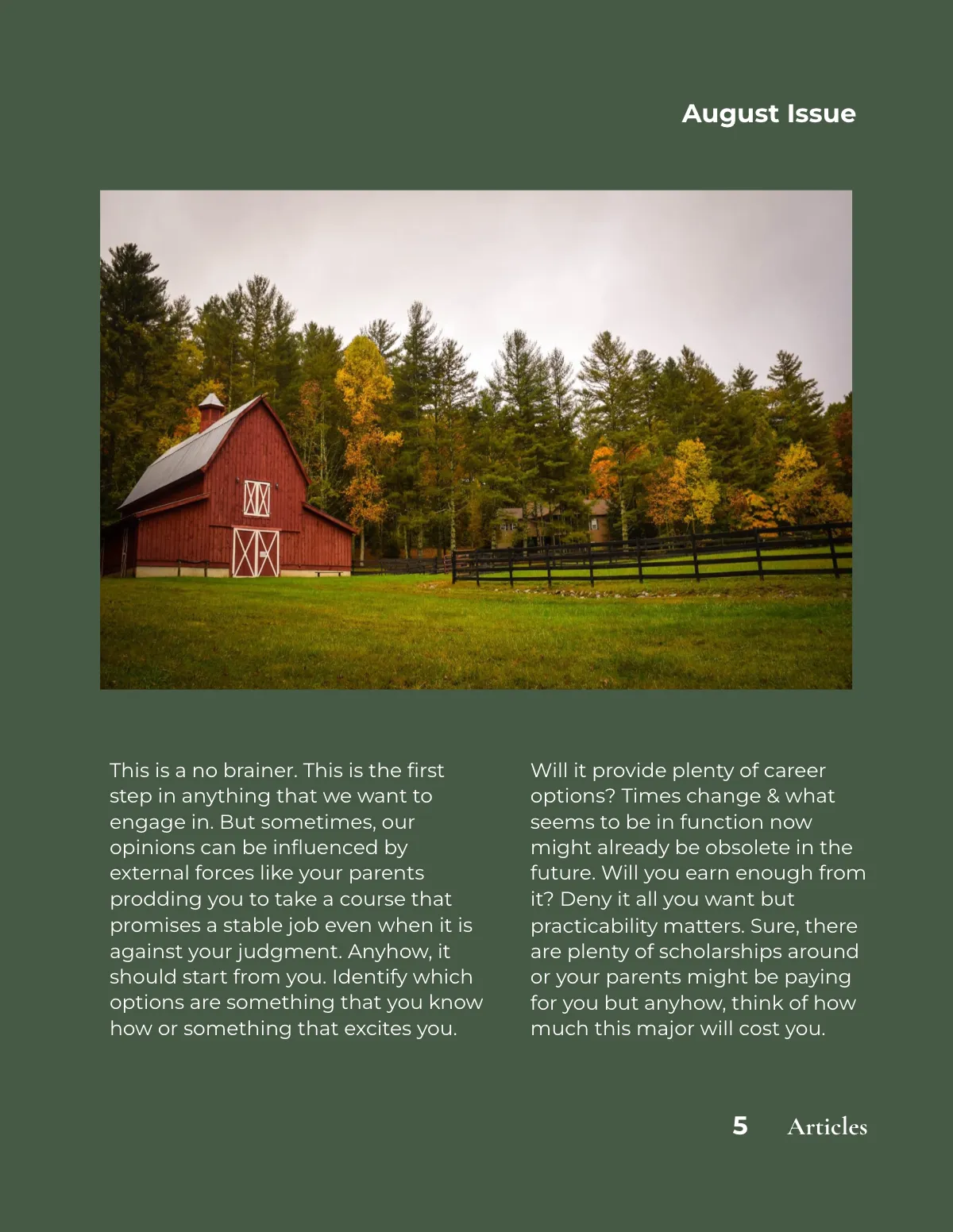 Free Agriculture Magazine Template to Edit Online