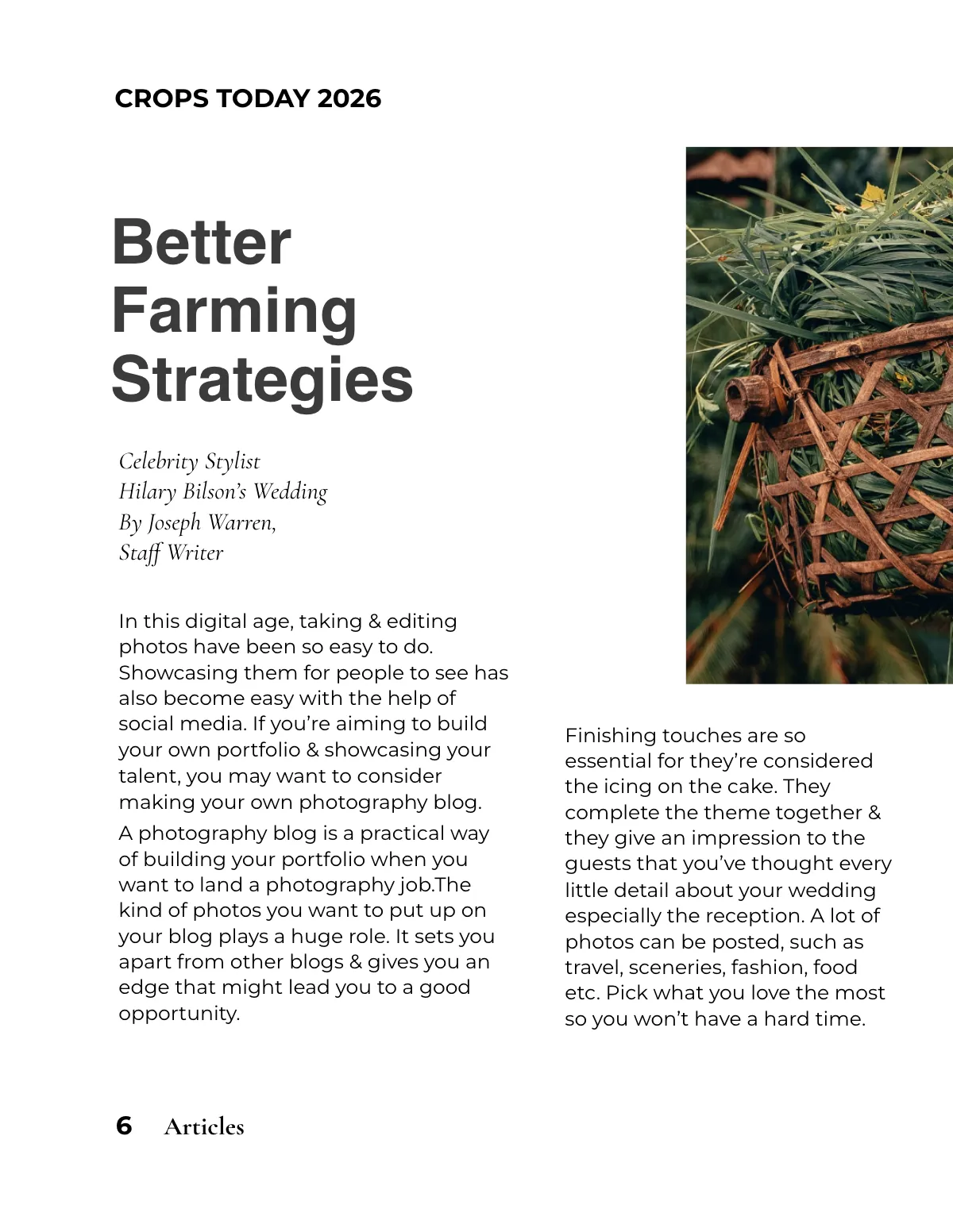Free Agriculture Magazine Template to Edit Online