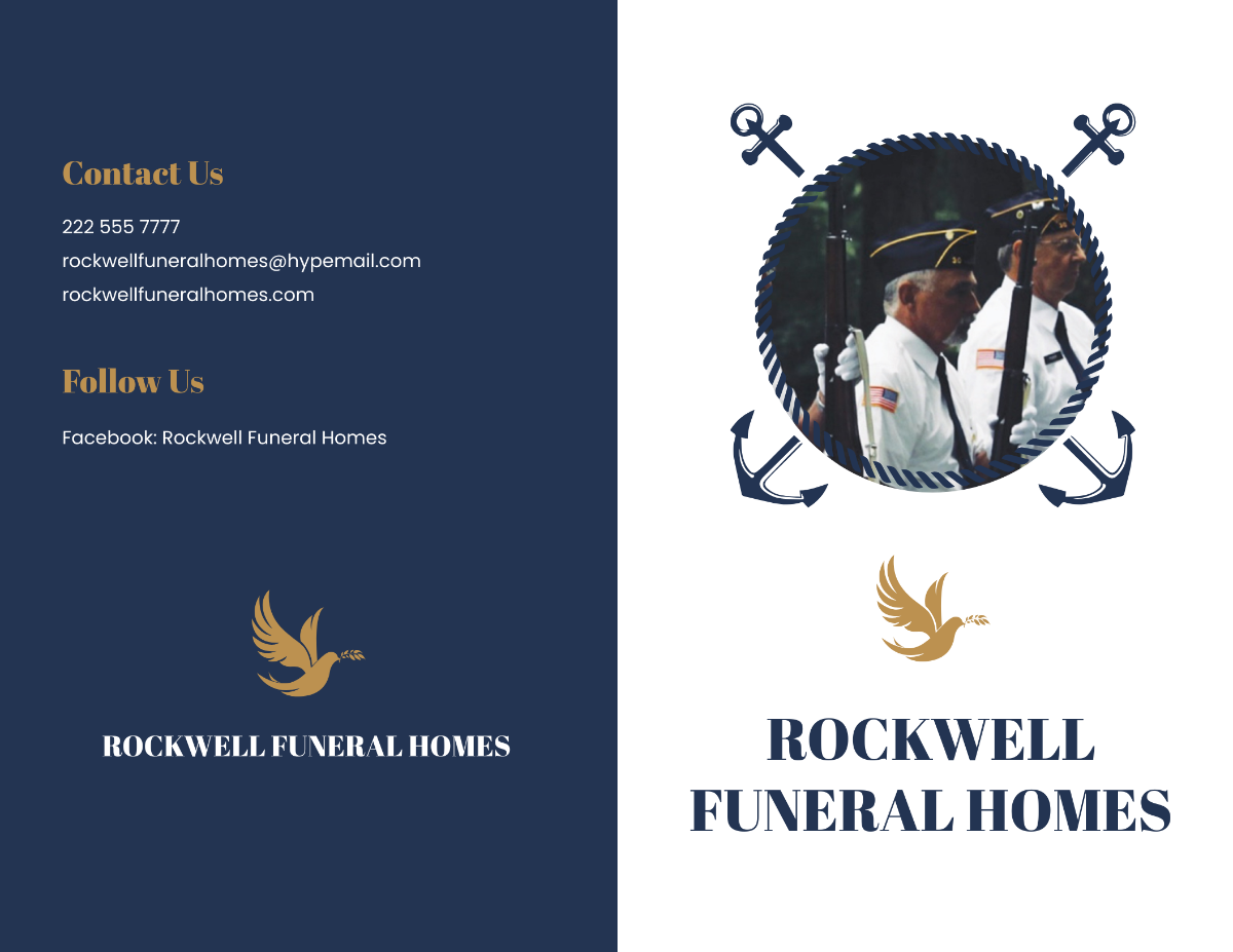 Navy Honors Funeral Program Bi-Fold Brochure