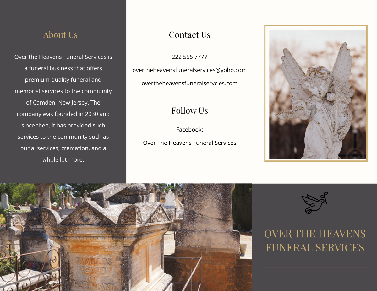 Order of service Funeral Mass Tri-Fold Brochure Template - Edit Online & Download