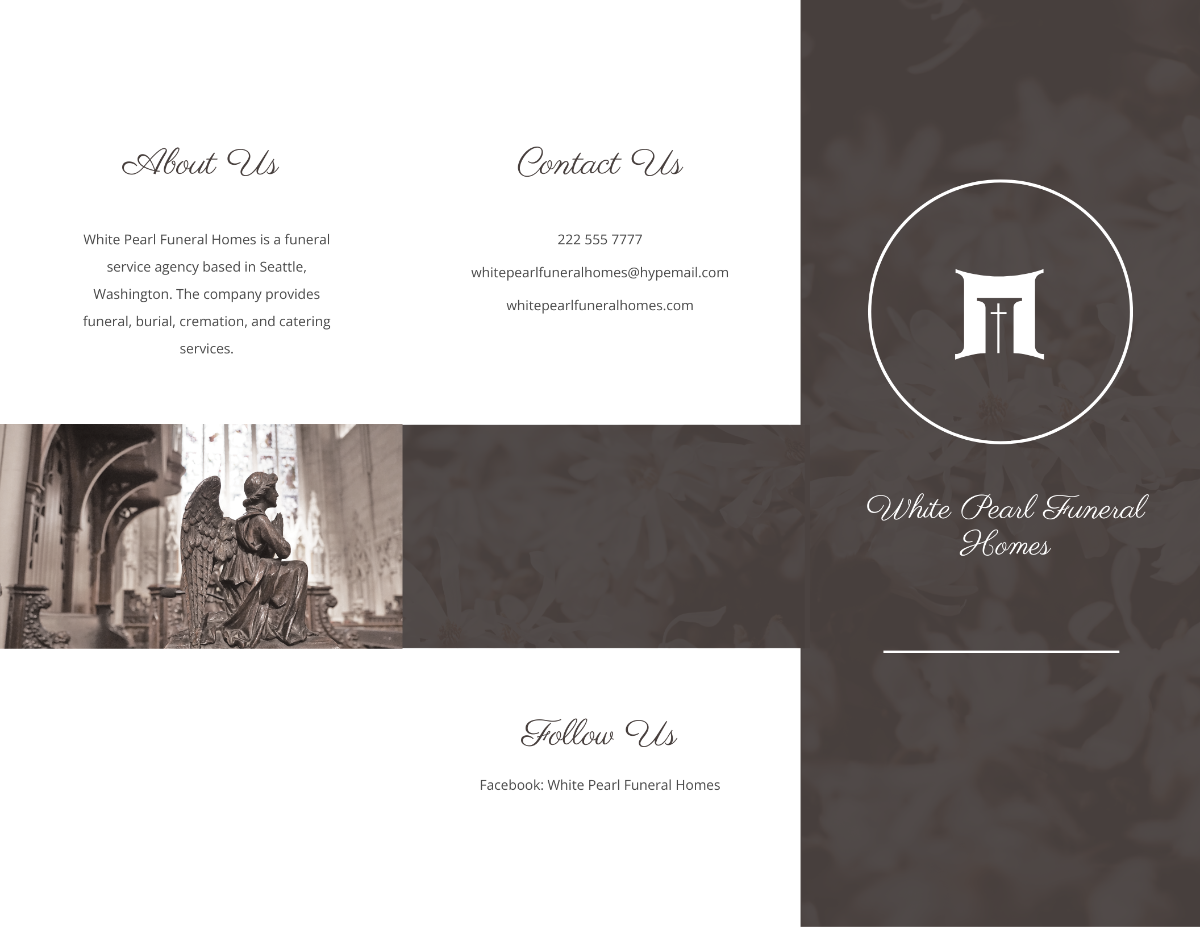 Printable Cremation Funeral Tri-Fold Brochure Template - Edit Online & Download