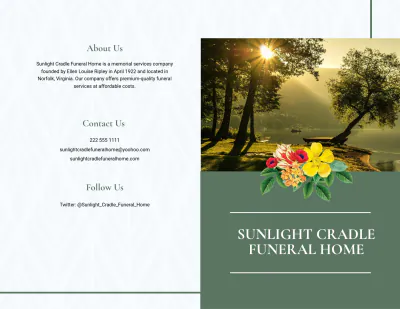 Free Printable Eulogy Funeral Bi-Fold Brochure Template to Edit Online