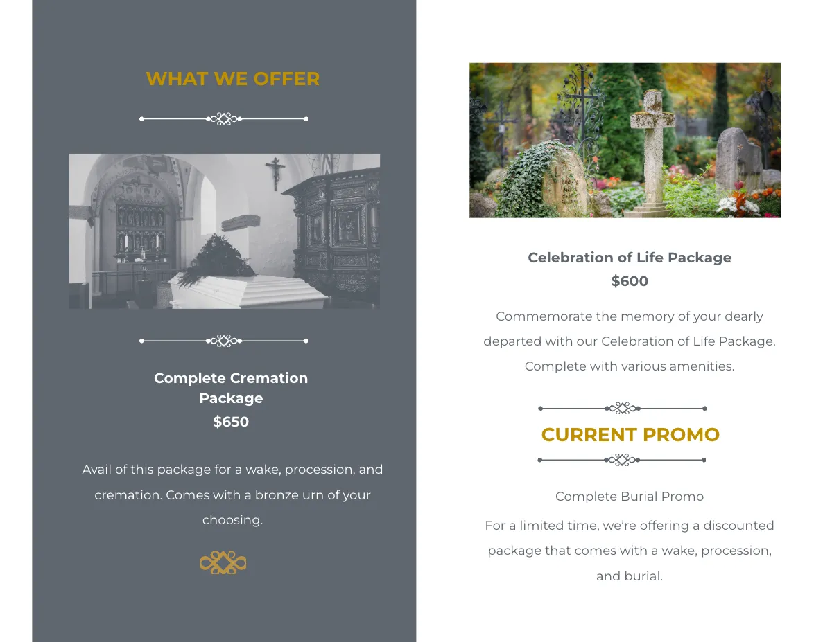 Free Religious Funeral Program Bi-Fold Brochure Template to Edit Online