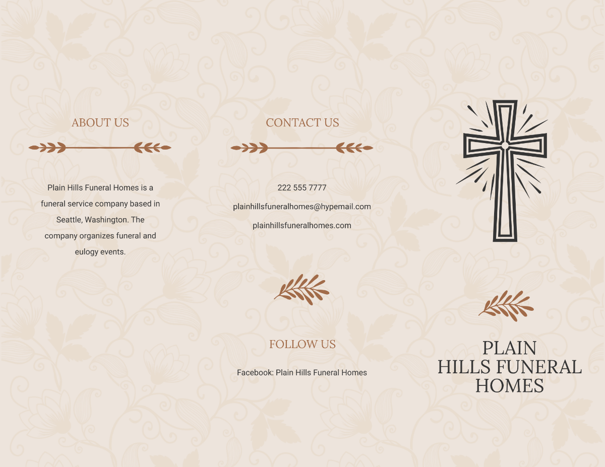 Religious Eulogy Funeral Tri-Fold Brochure Template - Edit Online & Download