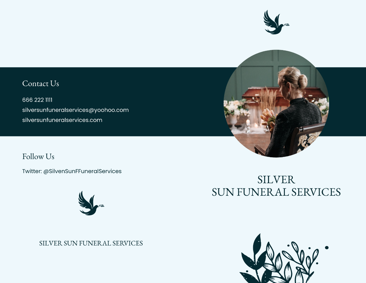 Sample Eulogy Funeral Bi-Fold Brochure Template