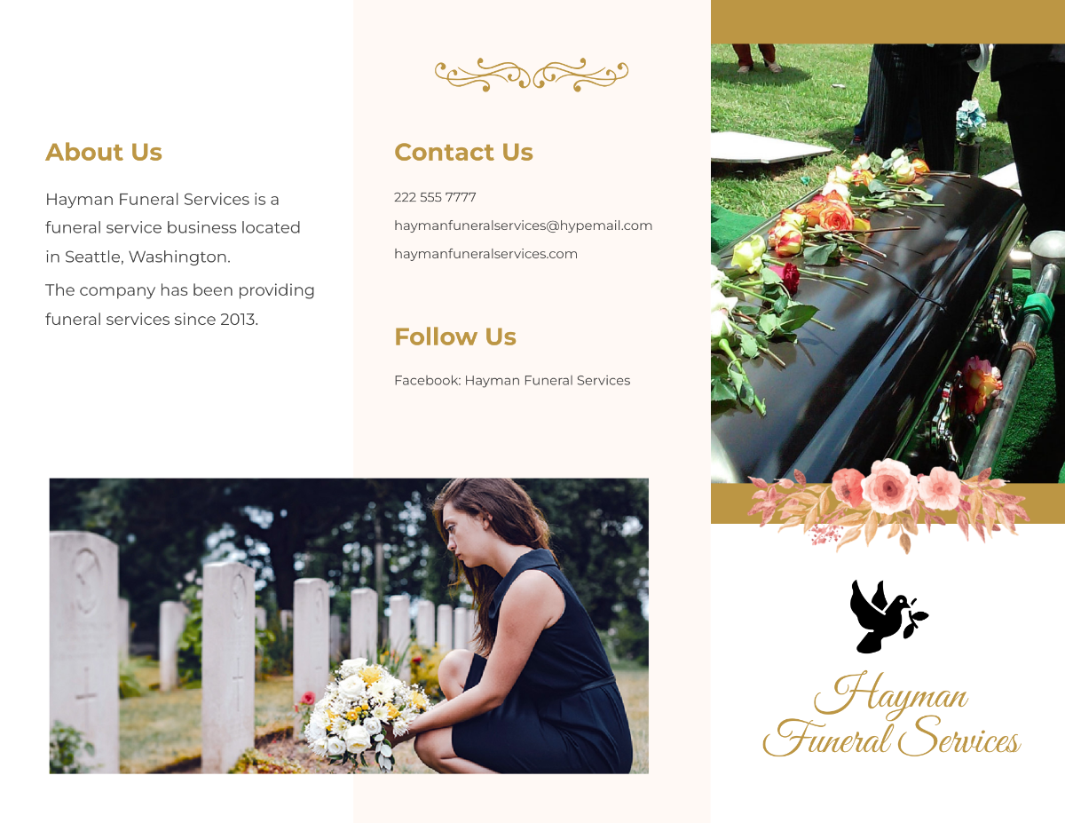 Sample Funeral Plan Tri-Fold Brochure Template - Edit Online & Download