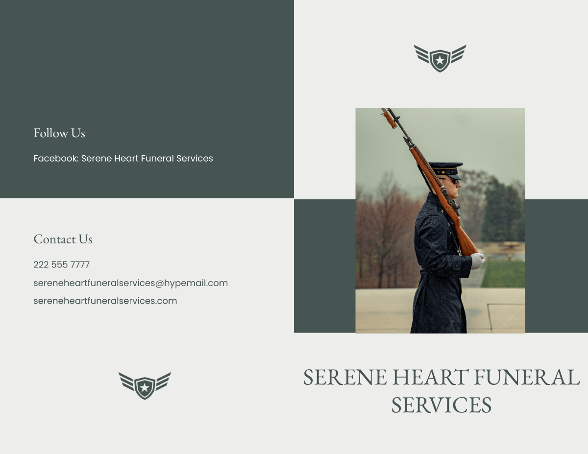 Veteran Funeral Memorial Bi-Fold Brochure Template