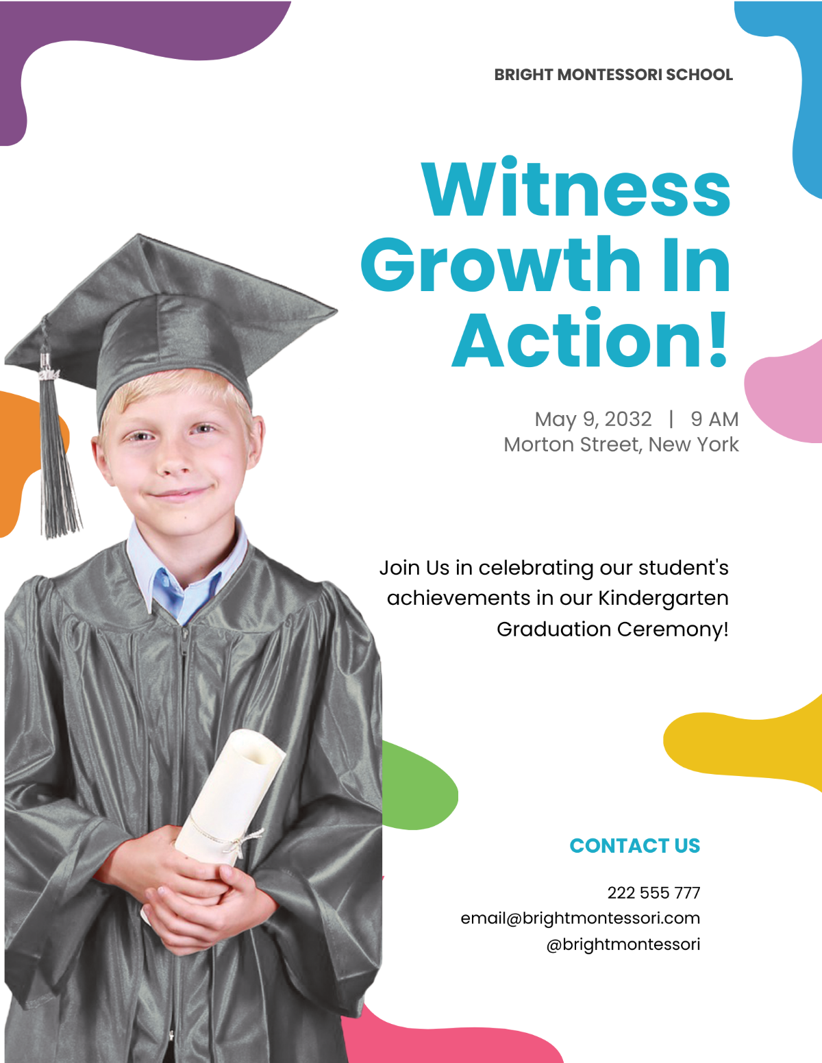 Kindergarten Graduation Flyer Template