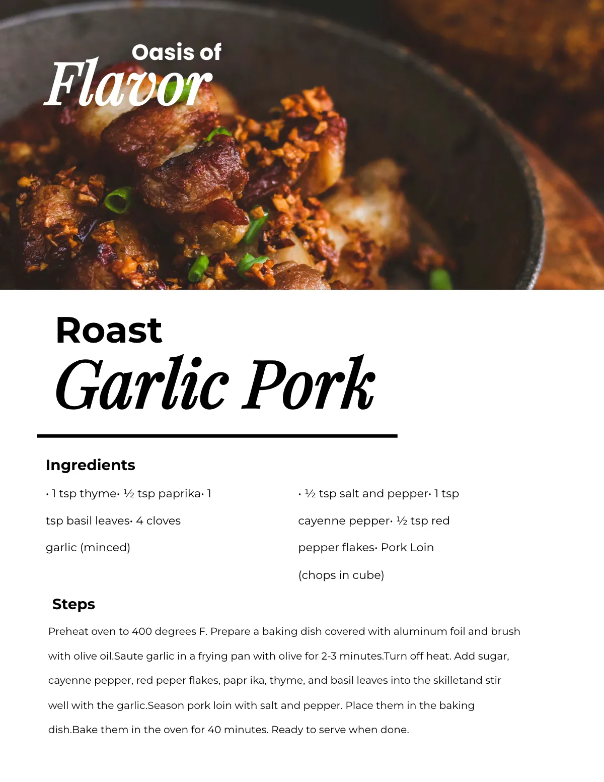Free Recipe Cookbook Template to Edit Online