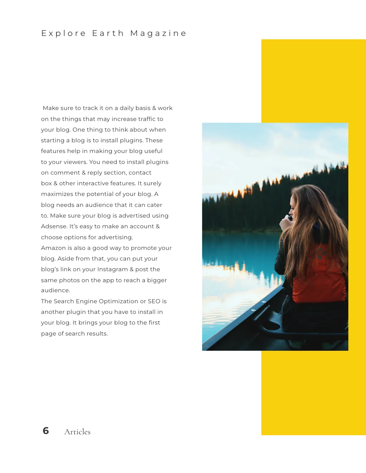 Free Geographical Traveler magazine Template to Edit Online