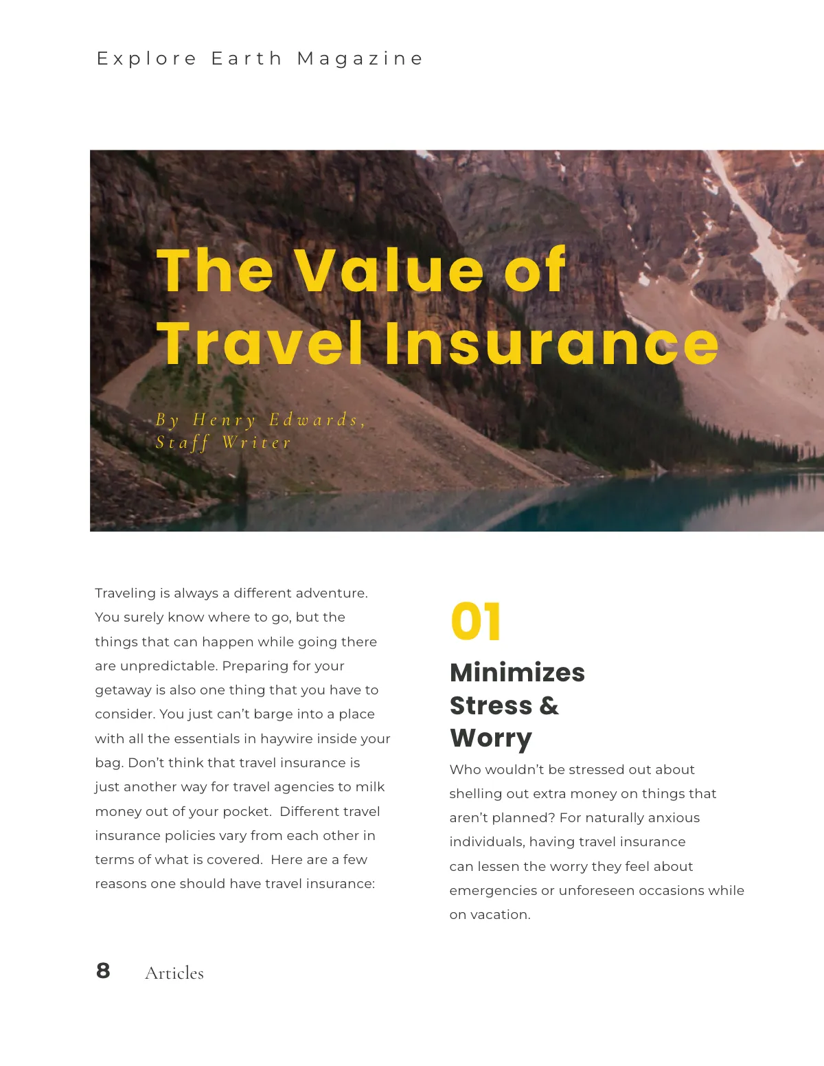 Free Geographical Traveler magazine Template to Edit Online