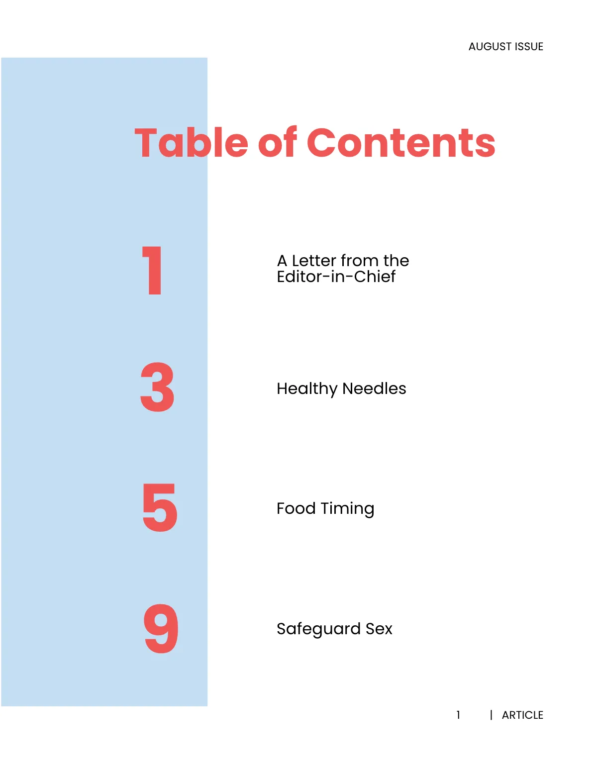 Free Simple Health Magazine Template to Edit Online