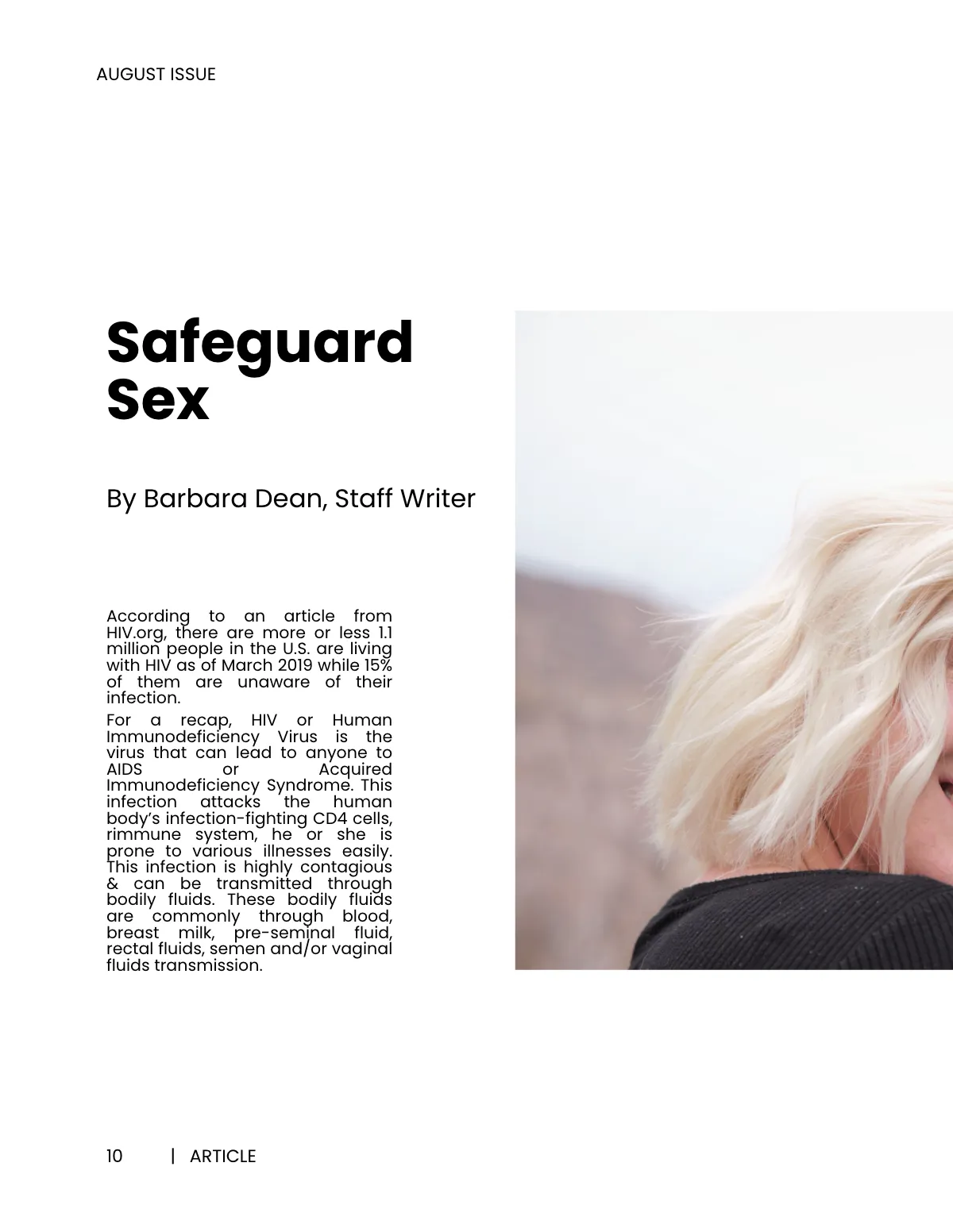 Free Simple Health Magazine Template to Edit Online