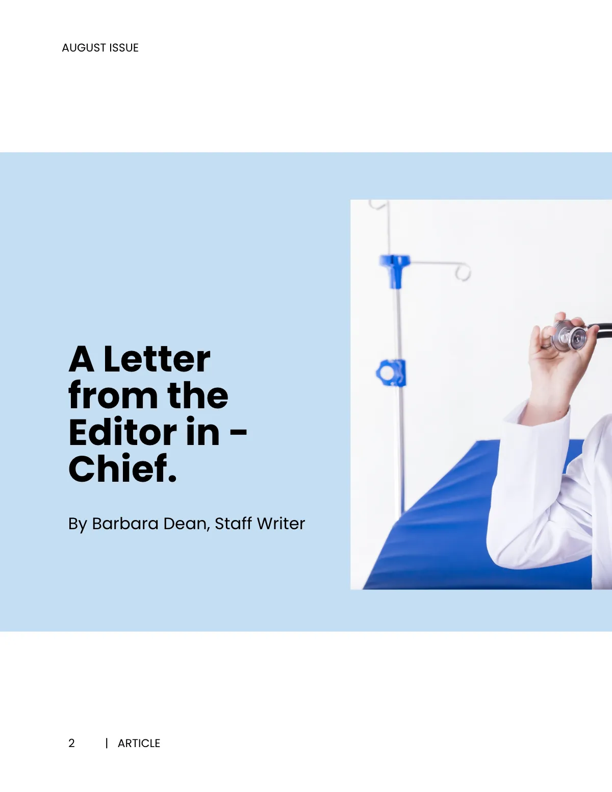 Free Simple Health Magazine Template to Edit Online