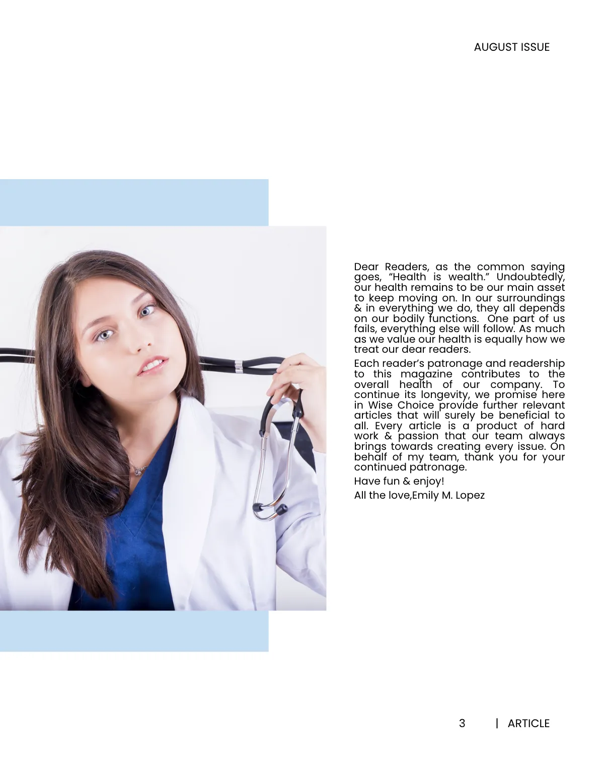 Free Simple Health Magazine Template to Edit Online