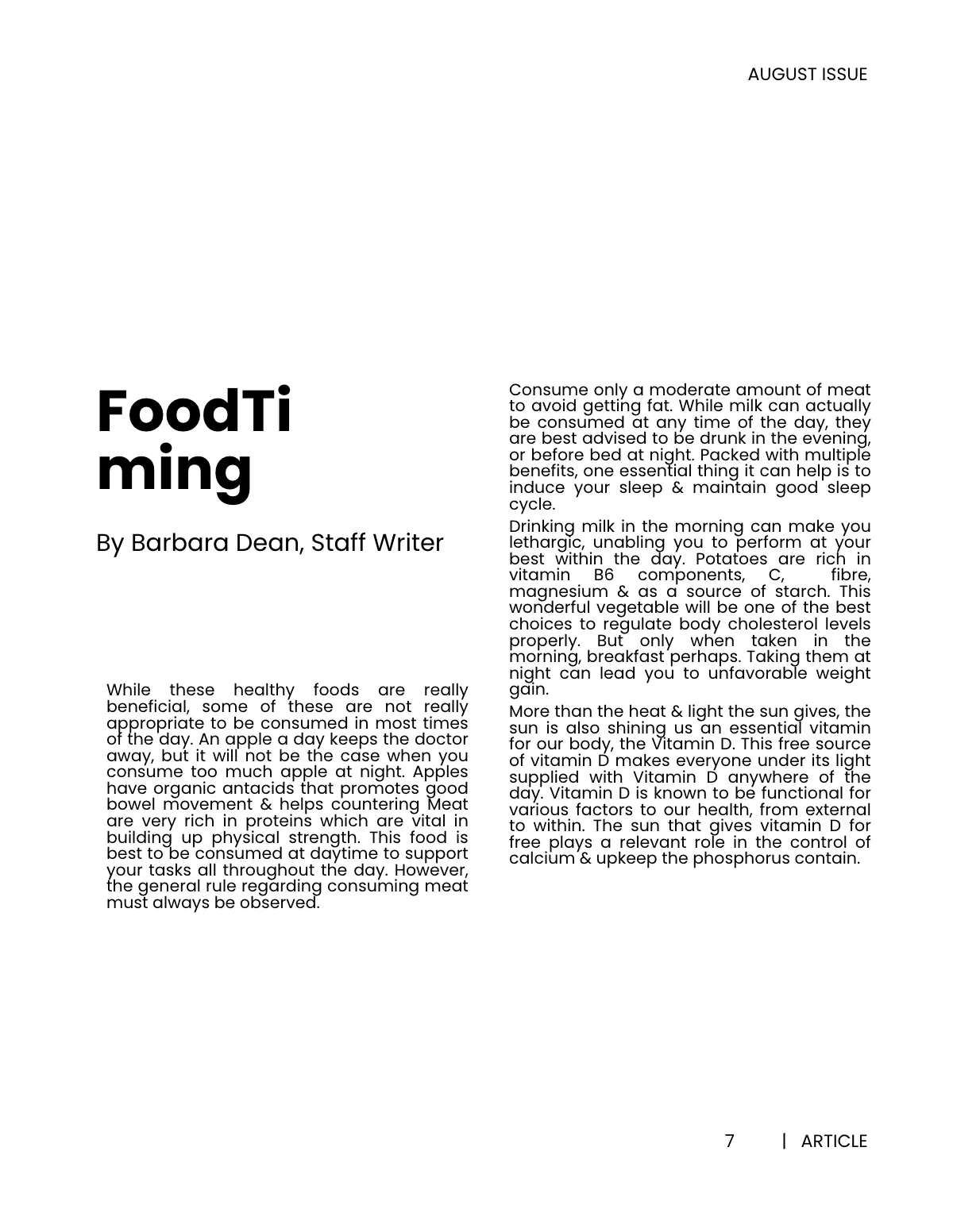 Free Simple Health Magazine Template to Edit Online