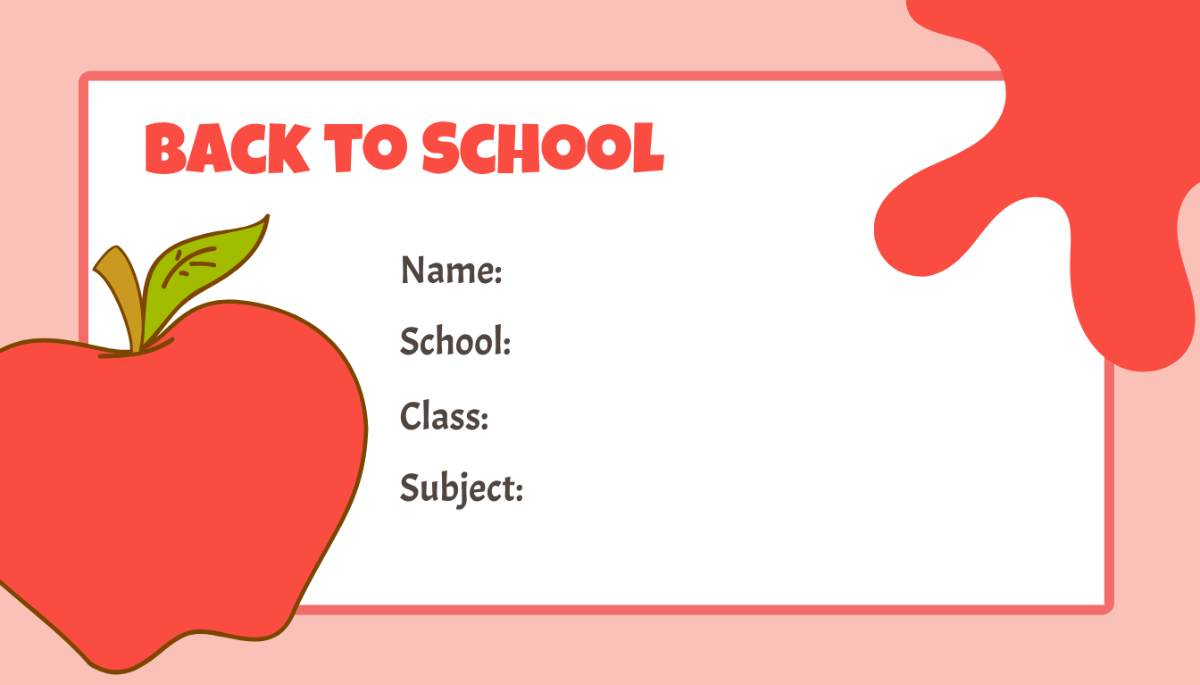 Back to School Book Label Template