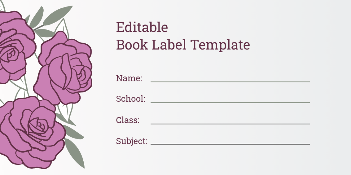 Free Book Name Label Template to Edit Online