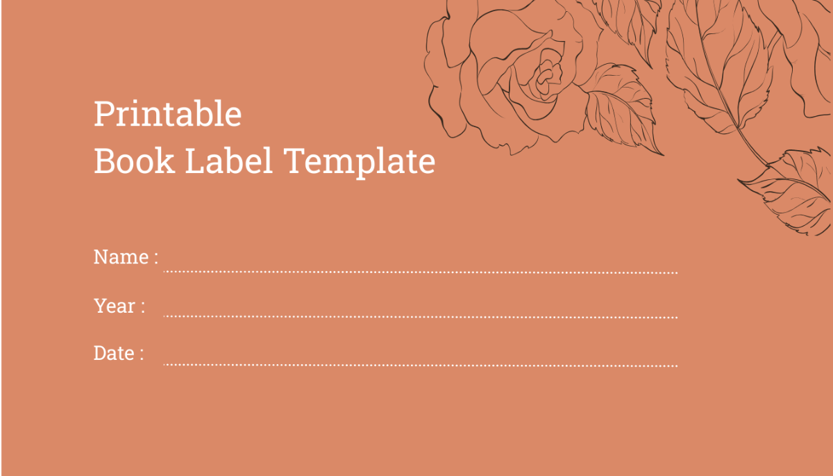 Printable Book Label Template