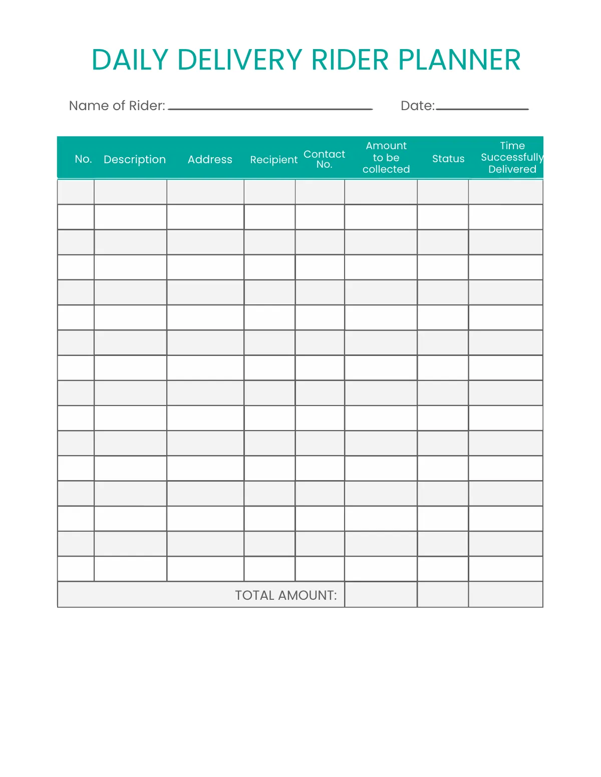 Free Delivery Route Planner Template to Edit Online