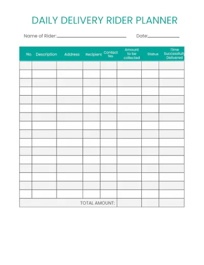 Free Delivery Route Planner Template to Edit Online