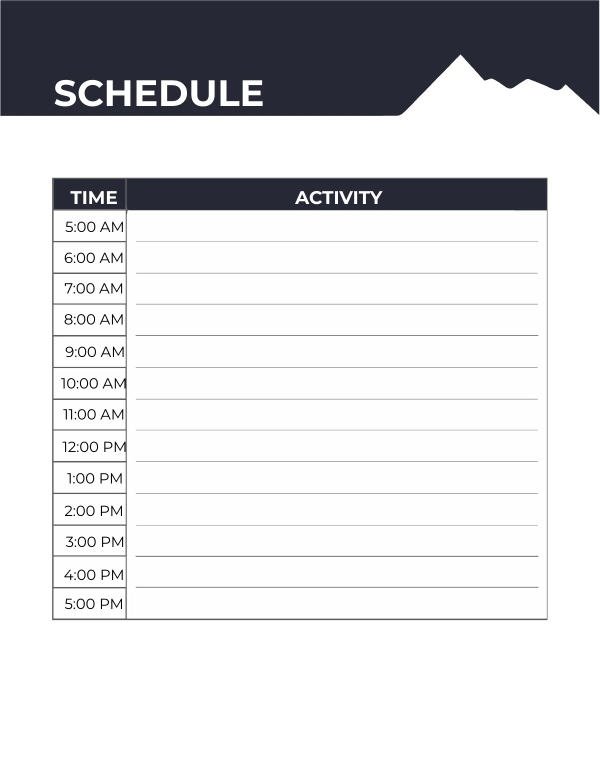 Free Hiking Route Planner Template to Edit Online