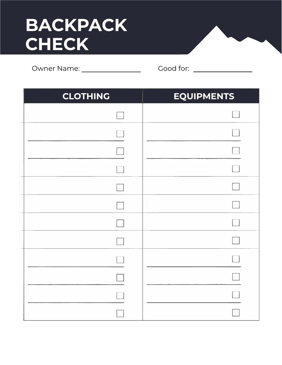 Free Hiking Route Planner Template to Edit Online