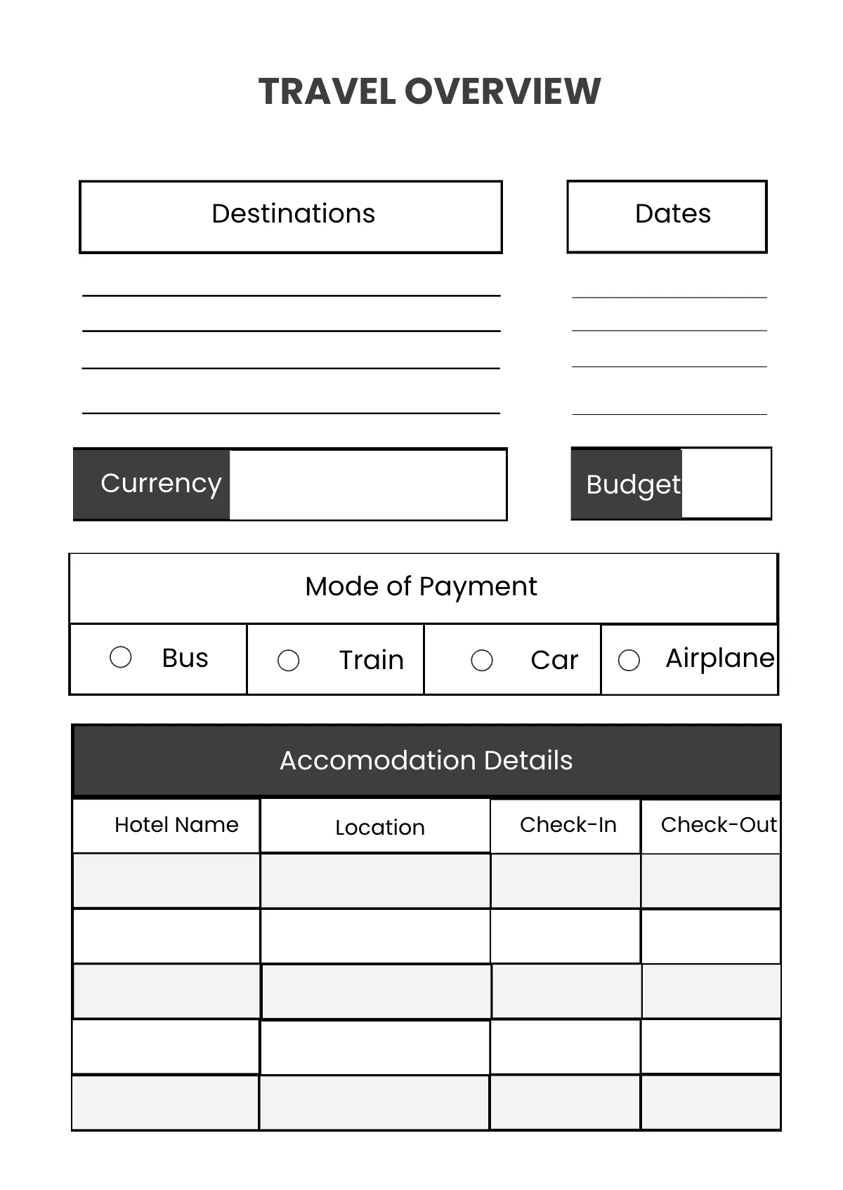 Free Basic Daily Route Planner Template to Edit Online