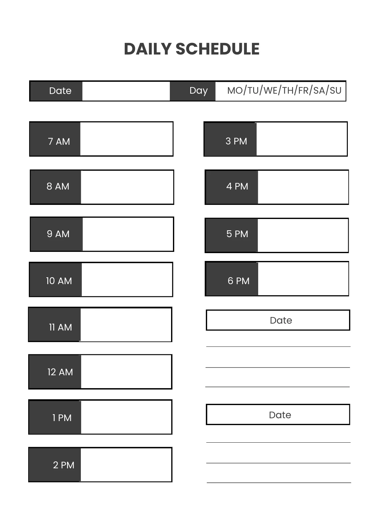 Free Basic Daily Route Planner Template to Edit Online