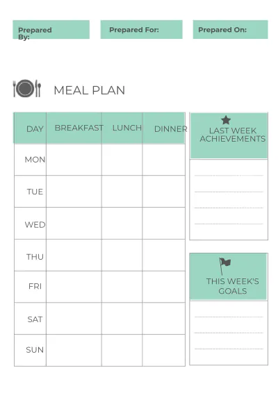 Free Diet Planner Template to Edit Online