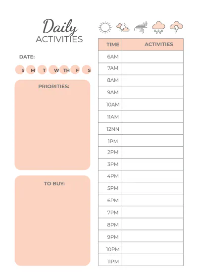 Free Printable Life Planner Template to Edit Online