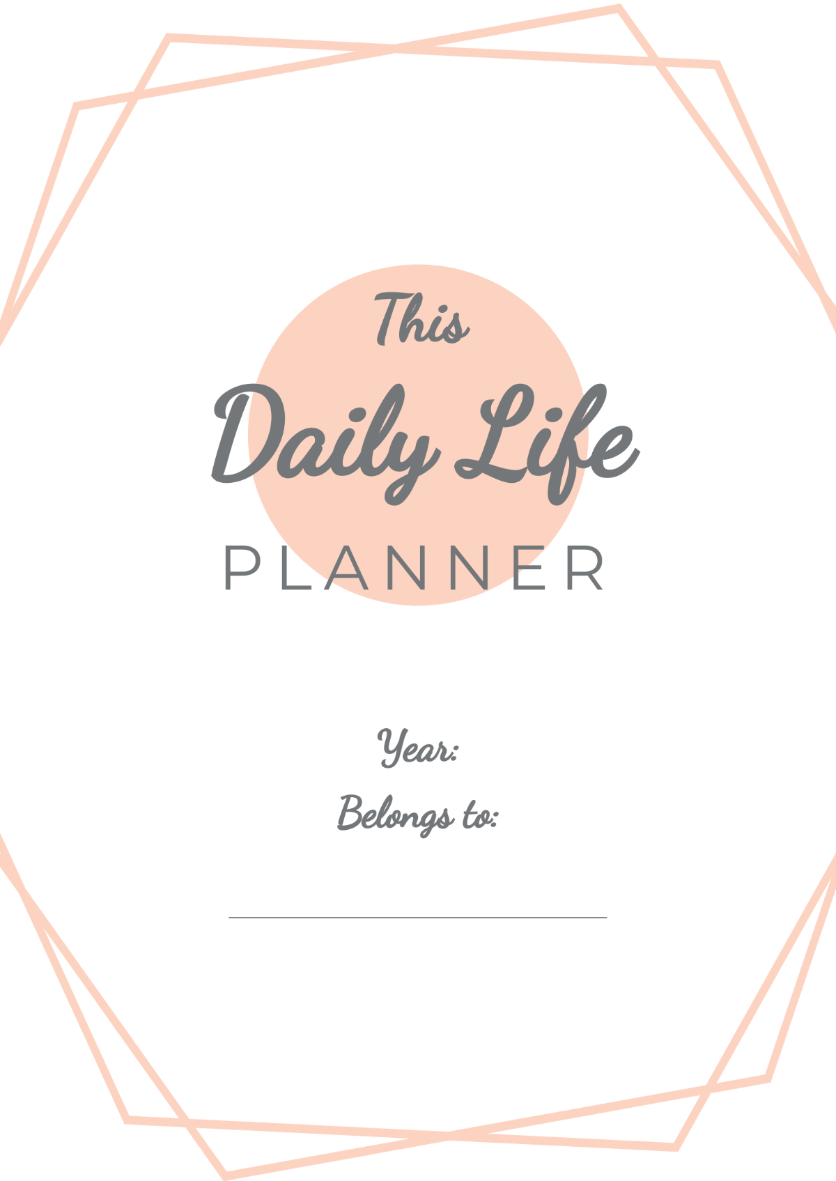 Printable Life Planner Template