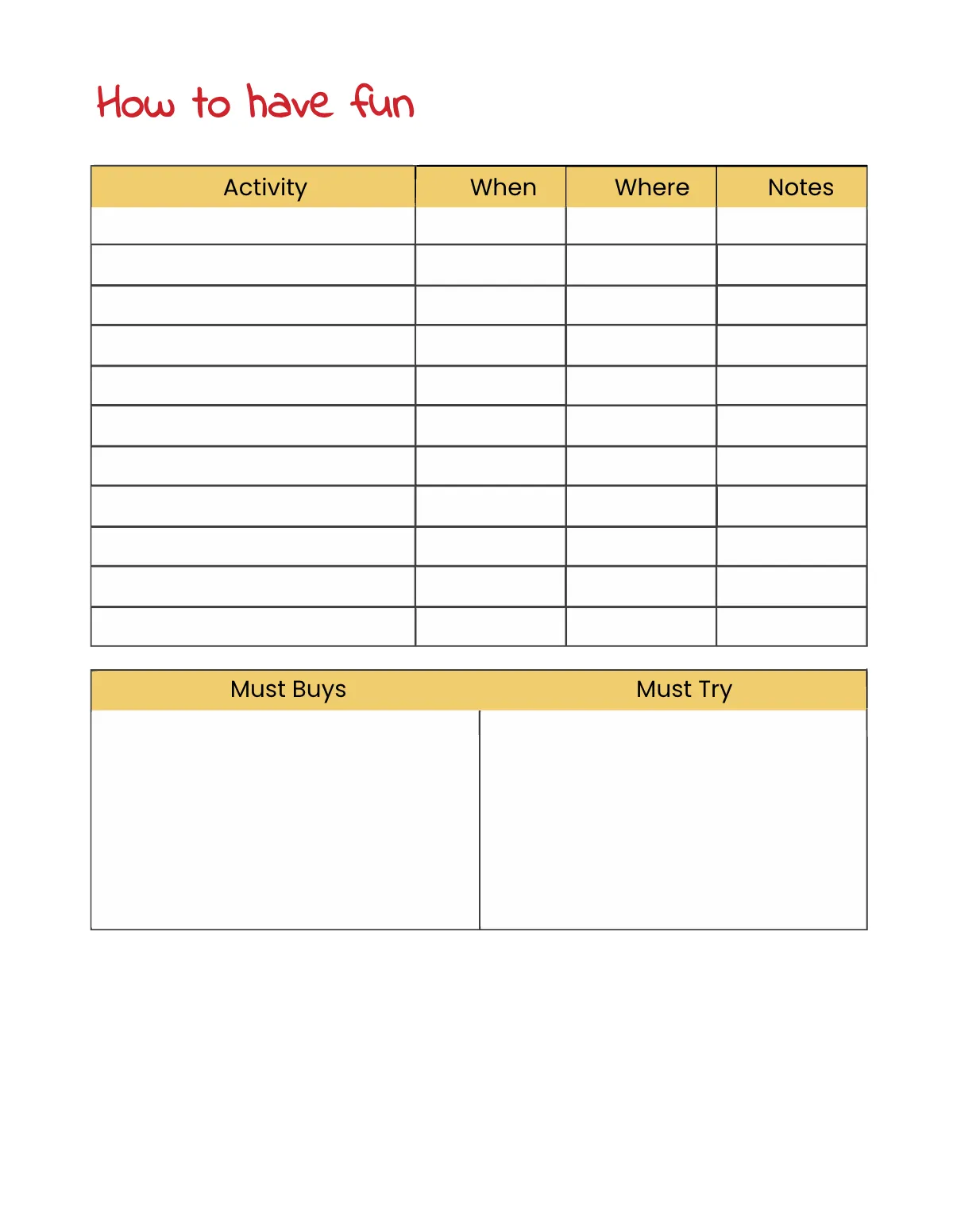 Free Kids Road Trip Planner Template to Edit Online