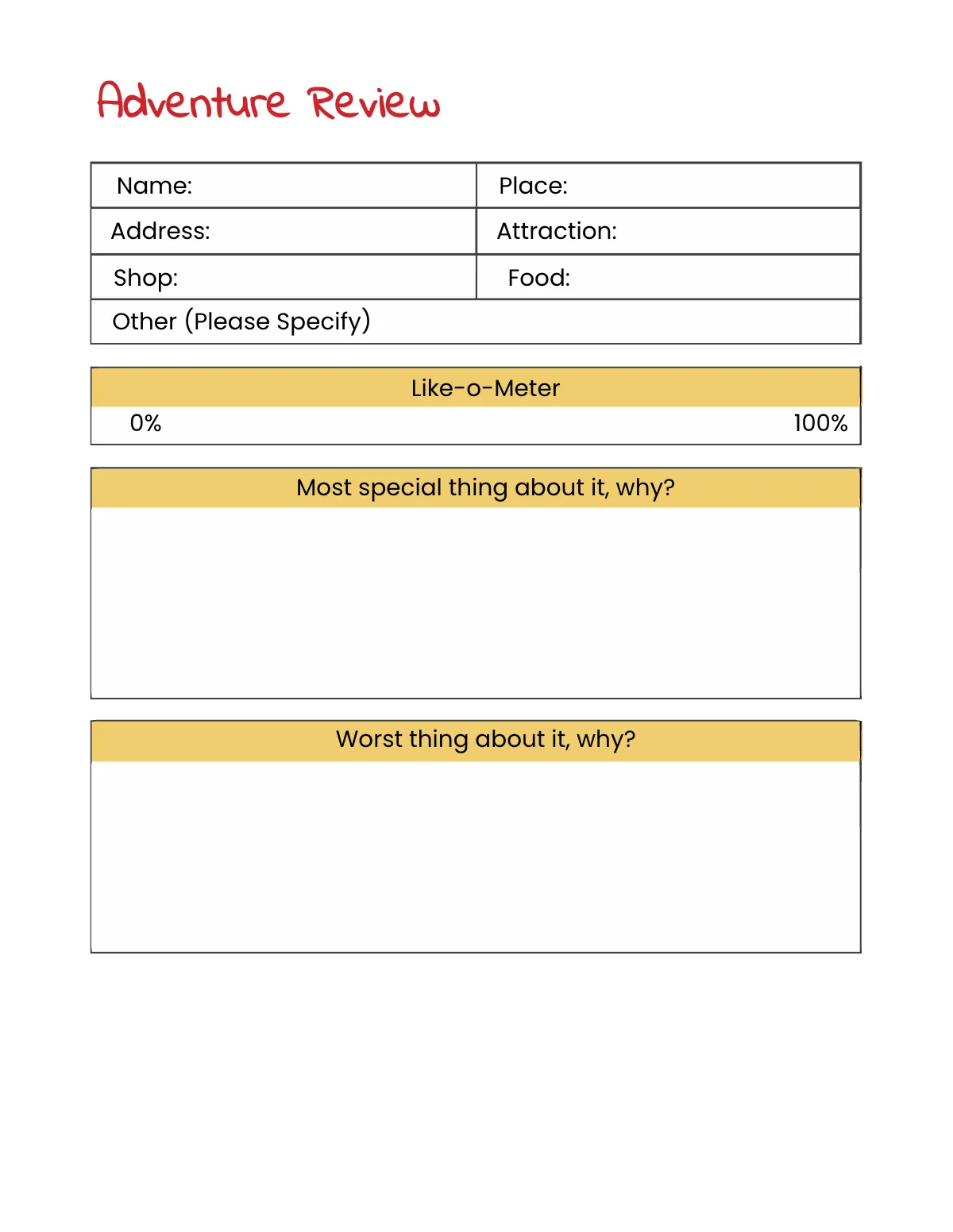 Free Kids Road Trip Planner Template to Edit Online