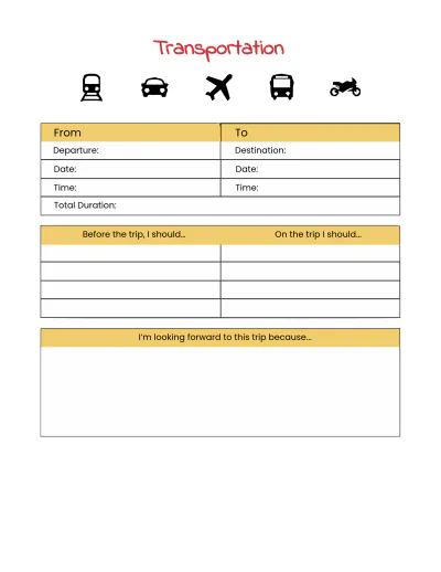 Free Kids Road Trip Planner Template to Edit Online