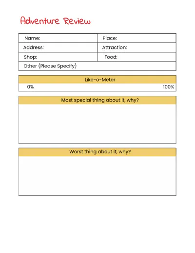 Free Kids Road Trip Planner Template to Edit Online