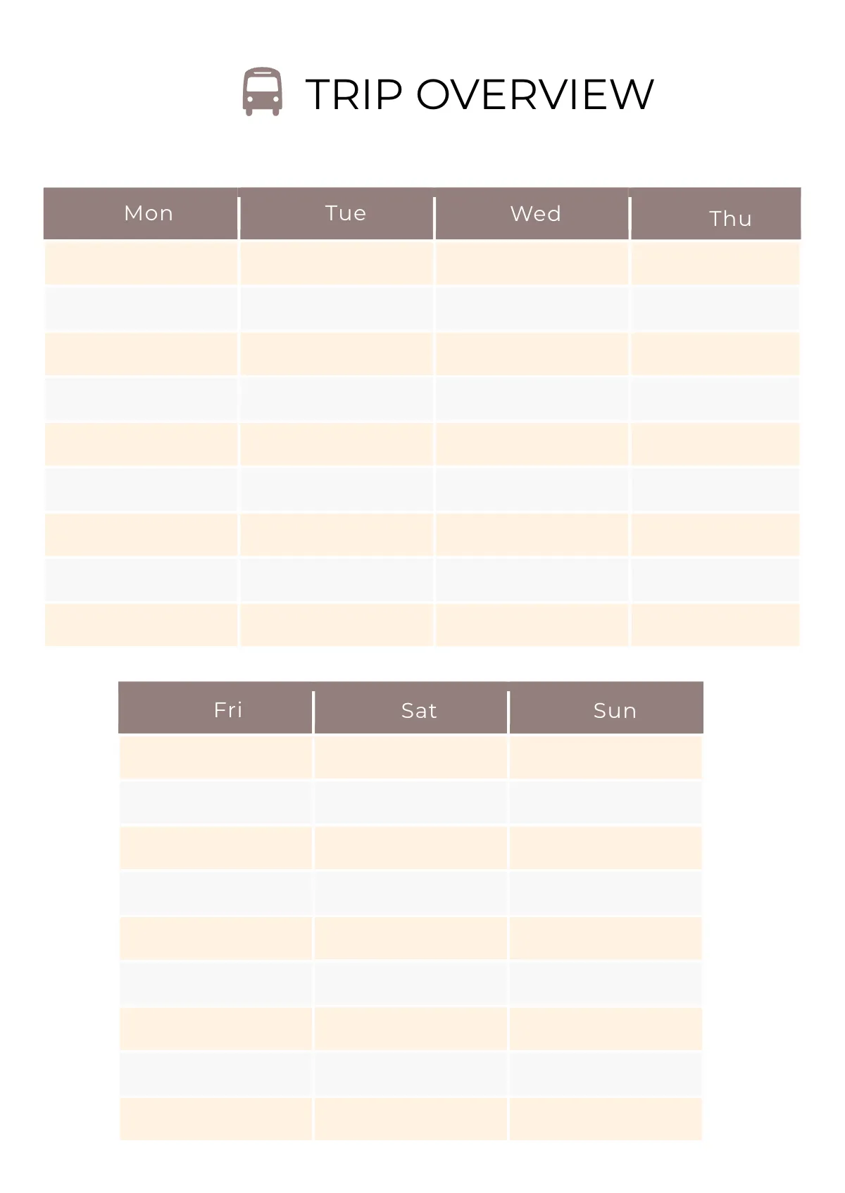 Free Printable Trip Planner Template to Edit Online