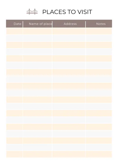 Free Printable Trip Planner Template to Edit Online