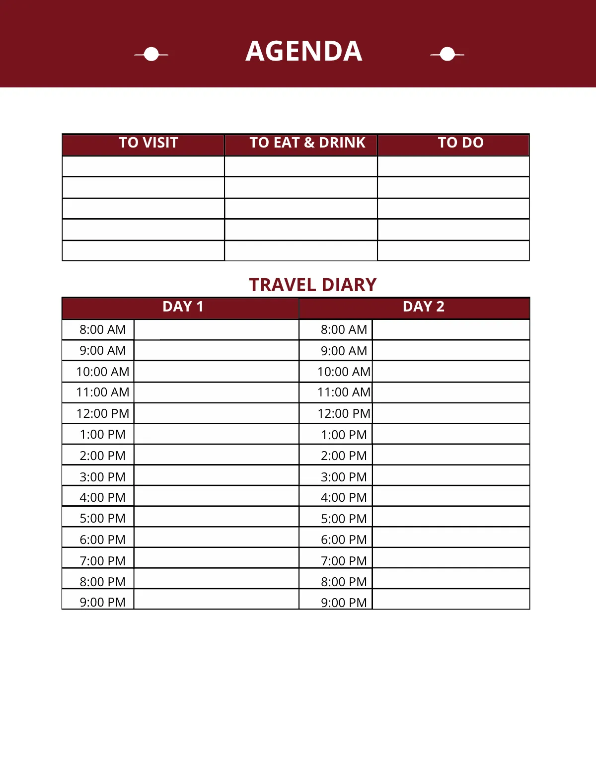 Free Company Vacation Planner Template to Edit Online