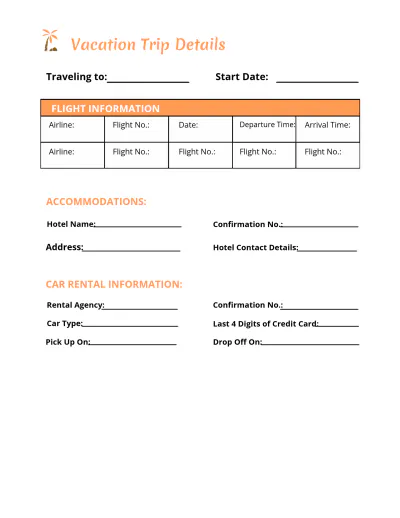 Free Summer Travel Planner Template to Edit Online