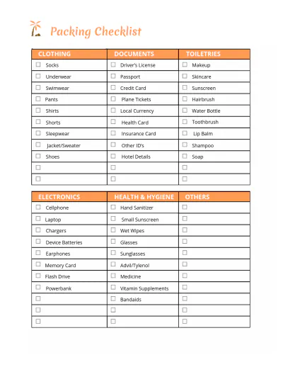 Free Summer Travel Planner Template to Edit Online