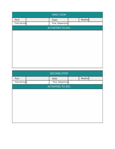 Free Cruise Travel Planner Template to Edit Online