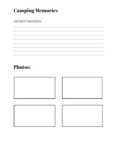Free Camping Travel Planner Template to Edit Online